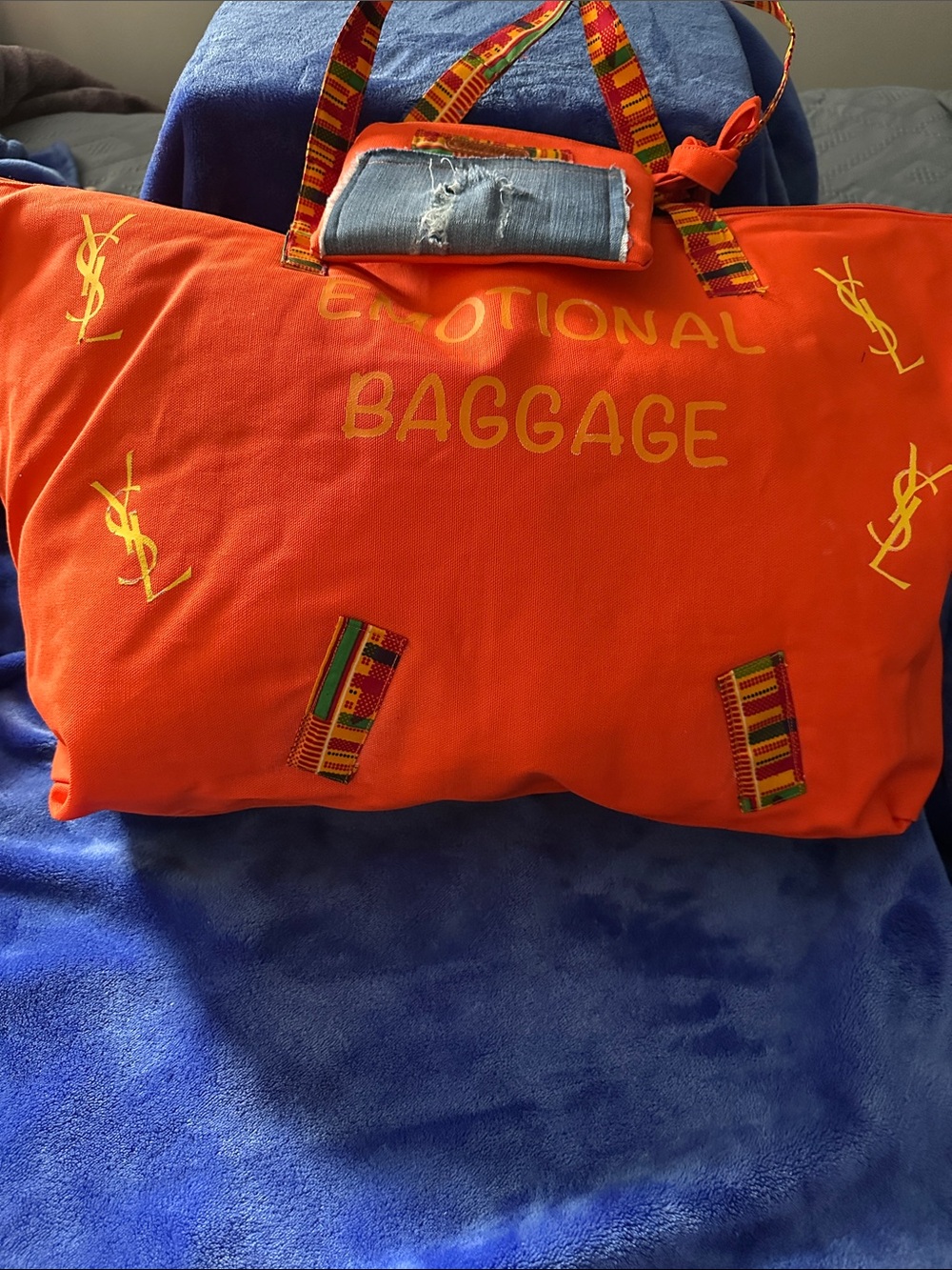 Emotional Baggage Orange Canvas Tote Bag - Unbranded